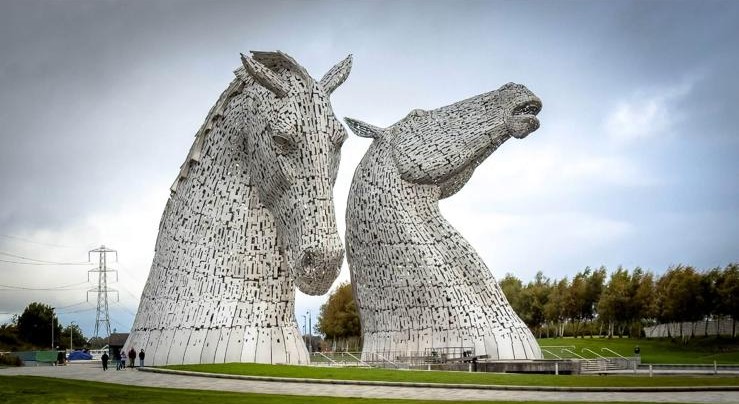 The Kelpies horse-head sculptures at Falkirk